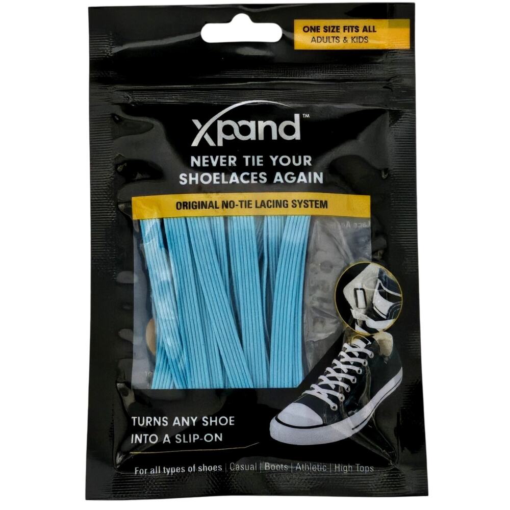 XPAND UNISEX TEAL NO-TIE ELASTIC SHOELACES ONE SIZE FITS ALL